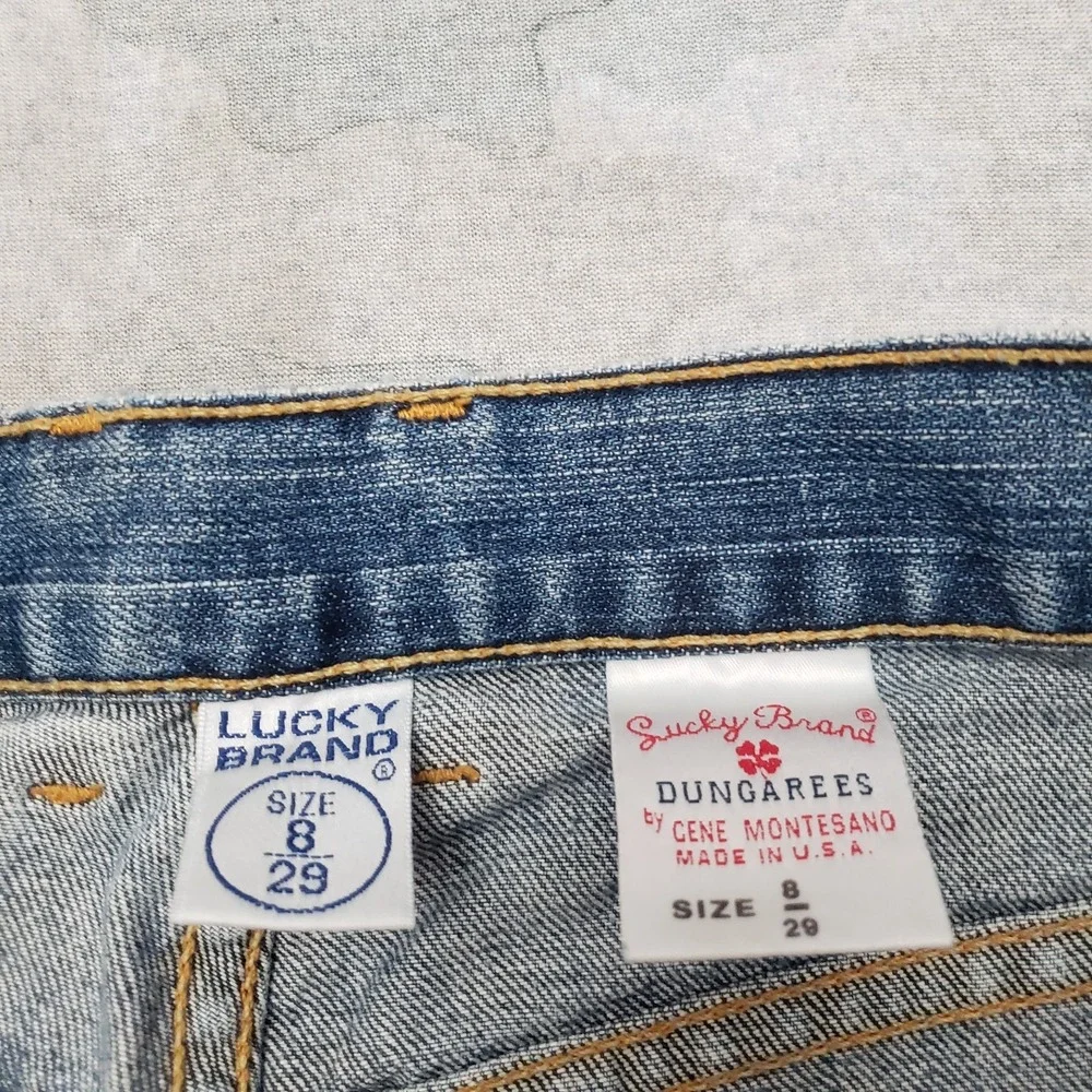 Vintage Lucky Brand Jeans Womens 8/29 Blue Flare Y2k Denim Medium Wash Dungarees - Picture 6 of 10